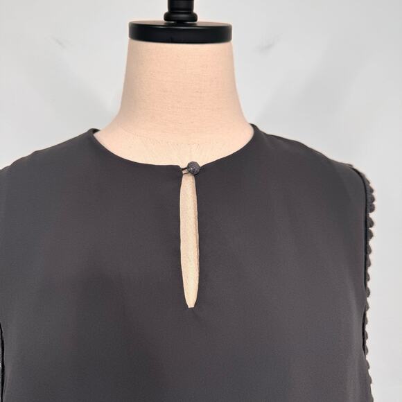 Gat Rimon Swing Dress Gray Neutral Mini PomPom Party Date Night Boho Size 4 - Picture 4 of 10